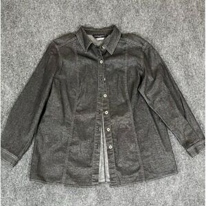 Marina Sport Camicia Marina Rinaldi Black Button Up Shirt Long Sleeve Size 25